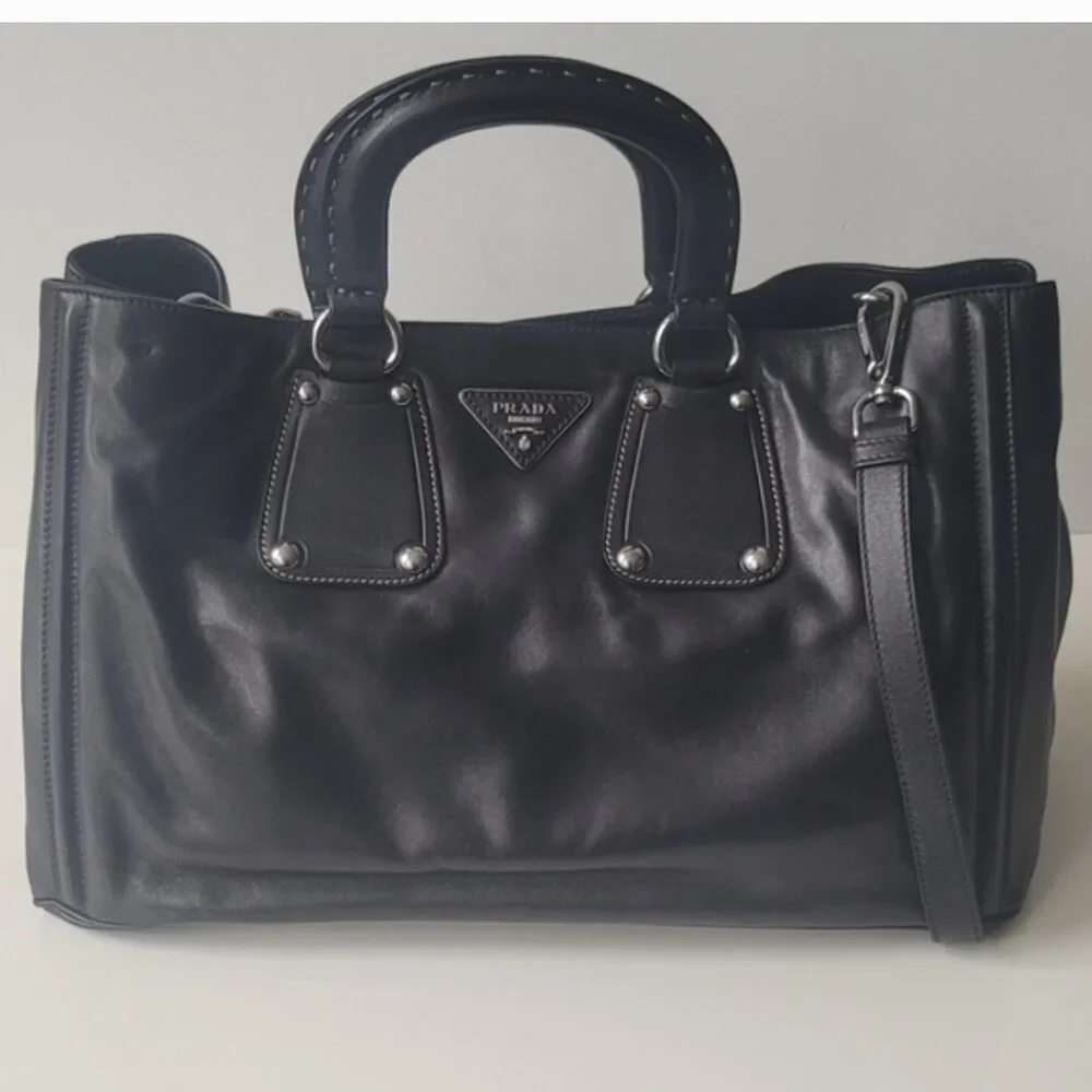PRADA Soft Calf Leather Black  Crossbody Bag - Picture 4 of 15